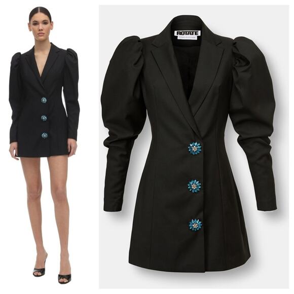 ROTATE Birger Christensen Carol Crystal-Embellished Blazer Mini Dress Size US-4 - Picture 2 of 15